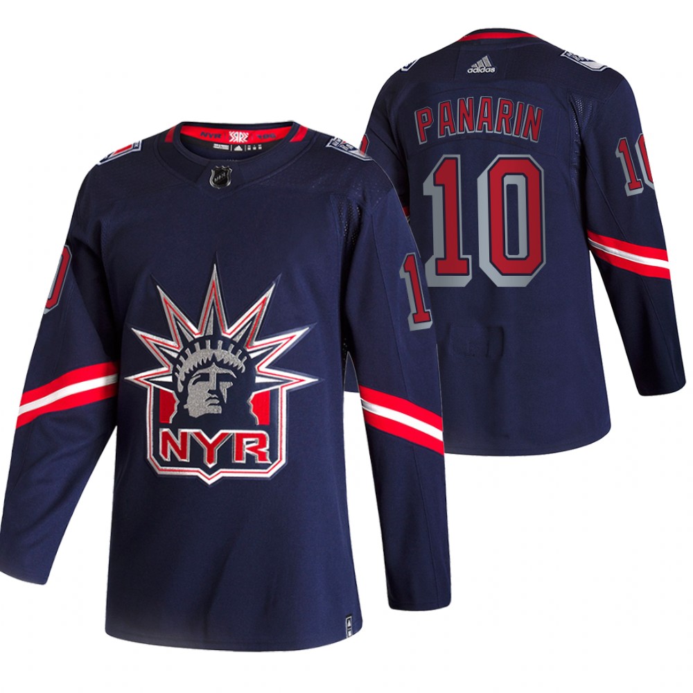 2021 Adidias New York Rangers 10 Artemi Panarin Navy Men Reverse Retro Alternate NHL Jersey